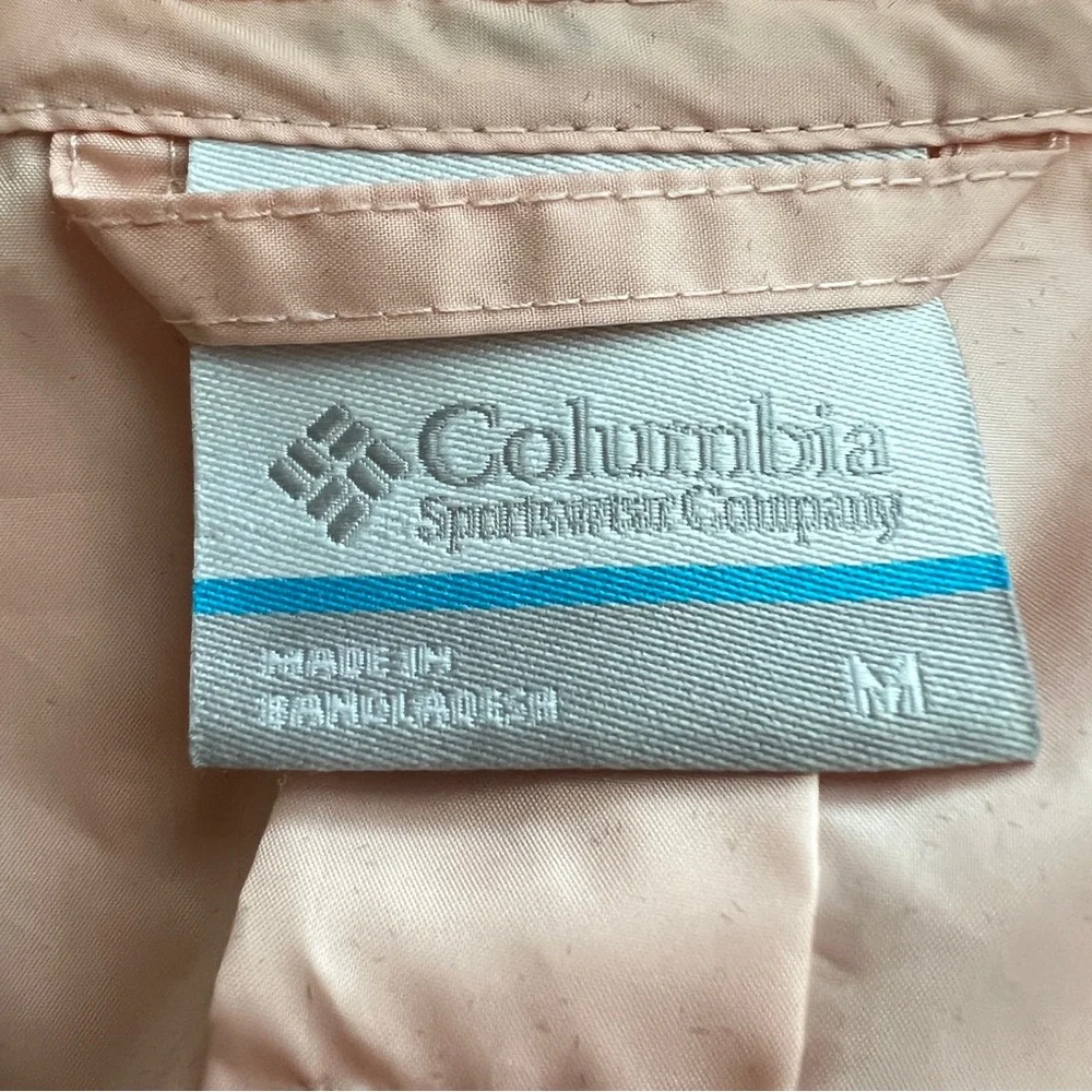 Columbia Flash Forward Windbreaker Hoodie Full Zip Lightweight Pale Pink Navy M - Picture 5 of 10